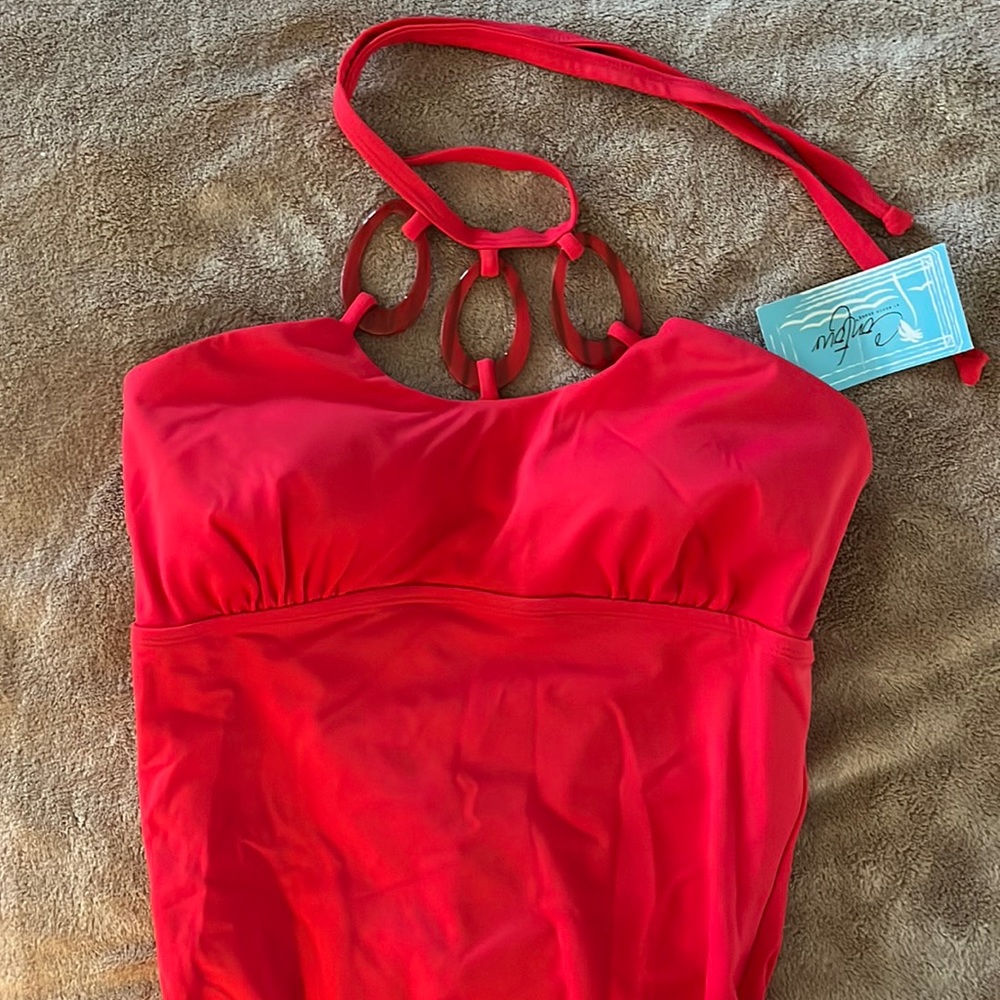 Contour halter one-piece swimsuit